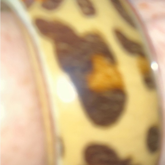 LEOPARD GLASS  CHUNKY BANGLE -lBRACELET - pristine - Picture 4 of 13